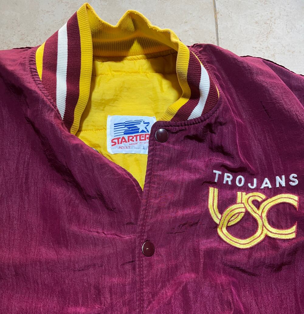 USC Trojans 90s STARTER bomber jacket L maroon gold LA NCAA vintage